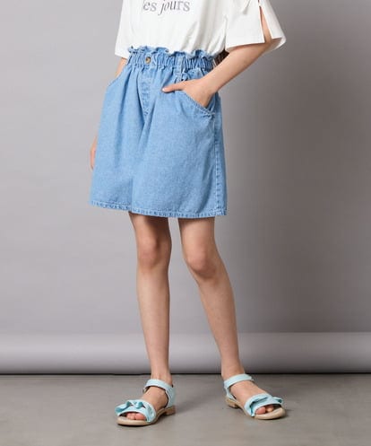 KJLGC22039 a.v.v KIDS [160]【接触冷感】デニムタックキュロット