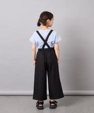 KJLGD01044 a.v.v KIDS(アー・ヴェ・ヴェ) [120-160]【接触冷感】麻調サス付きワイドパンツ ブラック