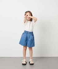 KJLGD56039 a.v.v KIDS(アー・ヴェ・ヴェ) [120-160]【接触冷感/綿100％】アソートデザインデニムキュロット ブルー