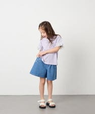 KJLGD56039 a.v.v KIDS(アー・ヴェ・ヴェ) [120-160]【接触冷感/綿100％】アソートデザインデニムキュロット ブルー