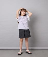 KJLGD57035 a.v.v KIDS(アー・ヴェ・ヴェ) [130-160]【接触冷感/綿100％】ケミカルデニムキュロット ダークグレー