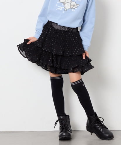KJLJD09039  [110-130]水玉プリーツシフォンパンツ