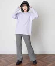 KJLJM26029 a.v.v KIDS(アー・ヴェ・ヴェ) [100-130]チェックガラカットソーパンツ ブラック
