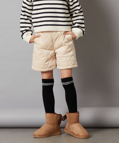 KJLLU61039 a.v.v KIDS [160]ベロアキルティングショートパンツ