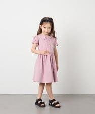 KJPGD01034 a.v.v KIDS(アー・ヴェ・ヴェ) [120-160]【接触冷感/毛玉になりにくい】レースアップフレアワンピース ピンク