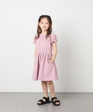 KJPGD01034 a.v.v KIDS(アー・ヴェ・ヴェ) [120-160]【接触冷感/毛玉になりにくい】レースアップフレアワンピース ピンク