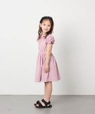KJPGD01034 a.v.v KIDS(アー・ヴェ・ヴェ) [120-160]【接触冷感/毛玉になりにくい】レースアップフレアワンピース ピンク