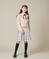 KQBBD01044 a.v.v KIDS(アー・ヴェ・ヴェ) [150-160]【2026 卒服/シワになりにくい】リボンタイ付きピンタックブラウス ホワイト