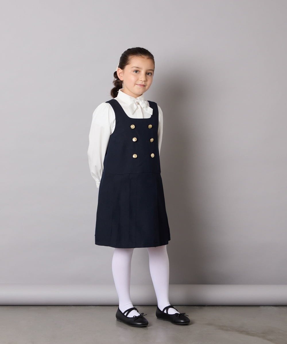 KQBCD01034 a.v.v KIDS(アー・ヴェ・ヴェ) [110-130]【取り外し可能リボンタイ】リボン付きカットソーブラウス ホワイト