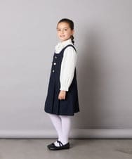 KQBCD01034 a.v.v KIDS(アー・ヴェ・ヴェ) [110-130]【取り外し可能リボンタイ】リボン付きカットソーブラウス ホワイト