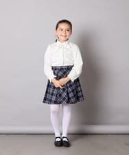 KQBCD01034 a.v.v KIDS(アー・ヴェ・ヴェ) [110-130]【取り外し可能リボンタイ】リボン付きカットソーブラウス ホワイト