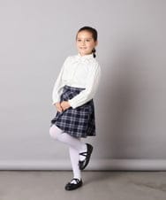 KQBCD01034 a.v.v KIDS(アー・ヴェ・ヴェ) [110-130]【取り外し可能リボンタイ】リボン付きカットソーブラウス ホワイト