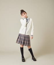 KQCBD01044 a.v.v KIDS(アー・ヴェ・ヴェ) [150-160]【2026 卒服】配色ケーブルカーディガン ホワイト