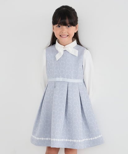 KQECD03119 a.v.v KIDS [110-130]【セレモニー/オケージョン/結婚式】フラワージャガードジャンスカ