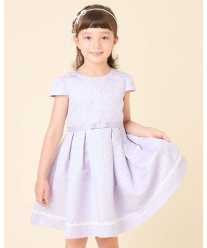 KQECG01099 a.v.v KIDS [120-130]セレモニーフラワージャカードワンピ