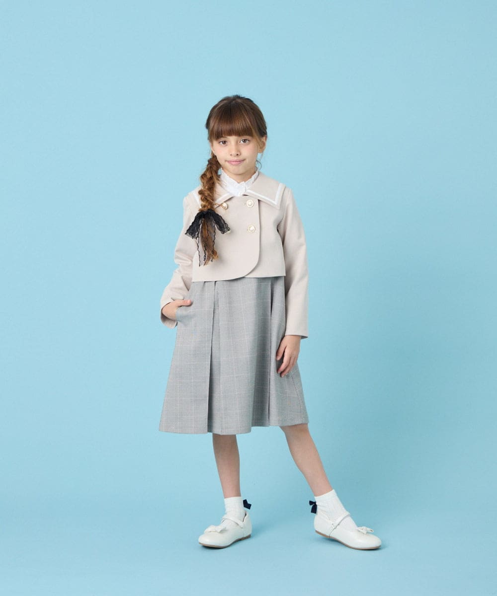 KQECG03069 a.v.v KIDS(アー・ヴェ・ヴェ) [120-130]セレモニーV開きジャンスカ グレージュ