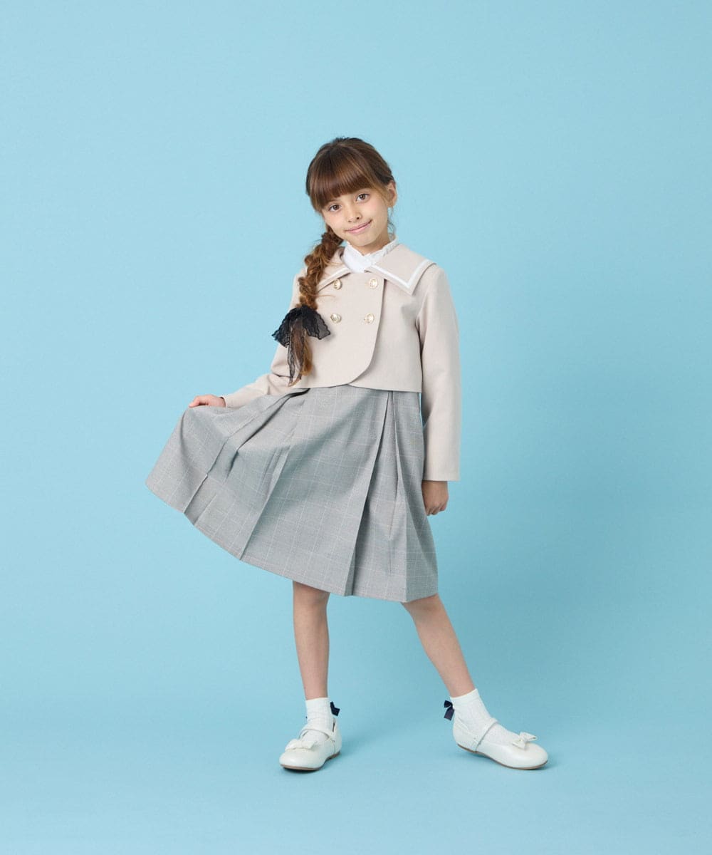KQECG03069 a.v.v KIDS(アー・ヴェ・ヴェ) [120-130]セレモニーV開きジャンスカ グレージュ