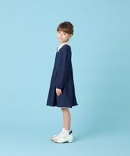 KQECG04079 a.v.v KIDS(アー・ヴェ・ヴェ) [120-130]セレモニーレース襟Aラインワンピ ネイビー