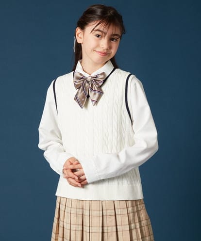 KQFTA01039 a.v.v KIDS [140-160]【卒服】配色ニットベスト
