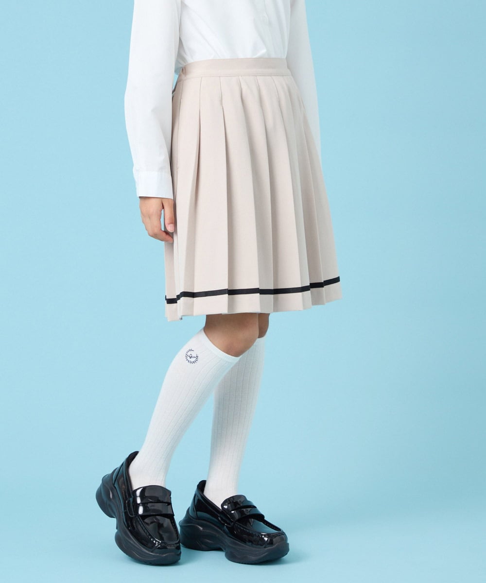 KQHBG02059 a.v.v KIDS(アー・ヴェ・ヴェ) [150-160]卒服裾ラインプリーツスカート ベージュ