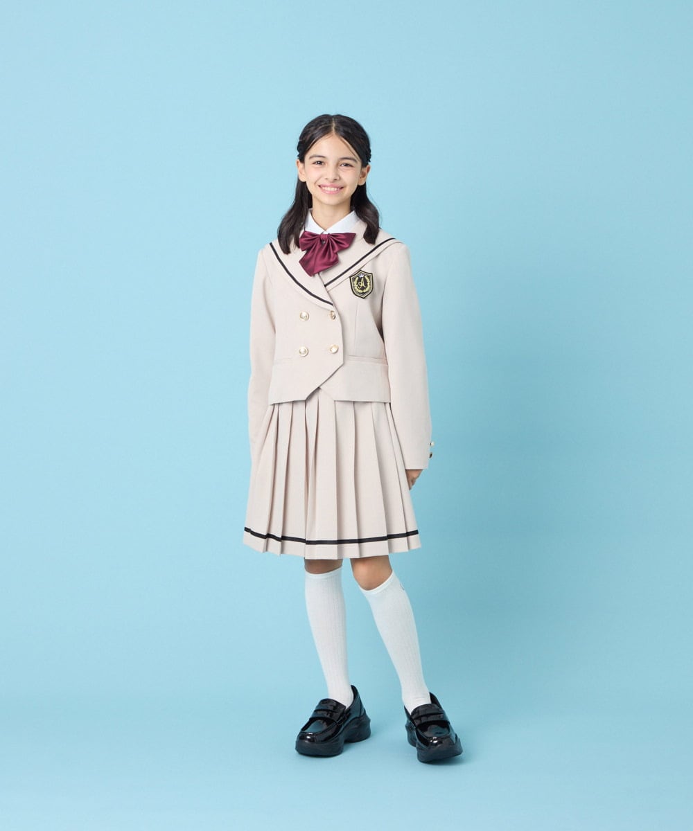 KQHBG02059 a.v.v KIDS(アー・ヴェ・ヴェ) [150-160]卒服裾ラインプリーツスカート ベージュ