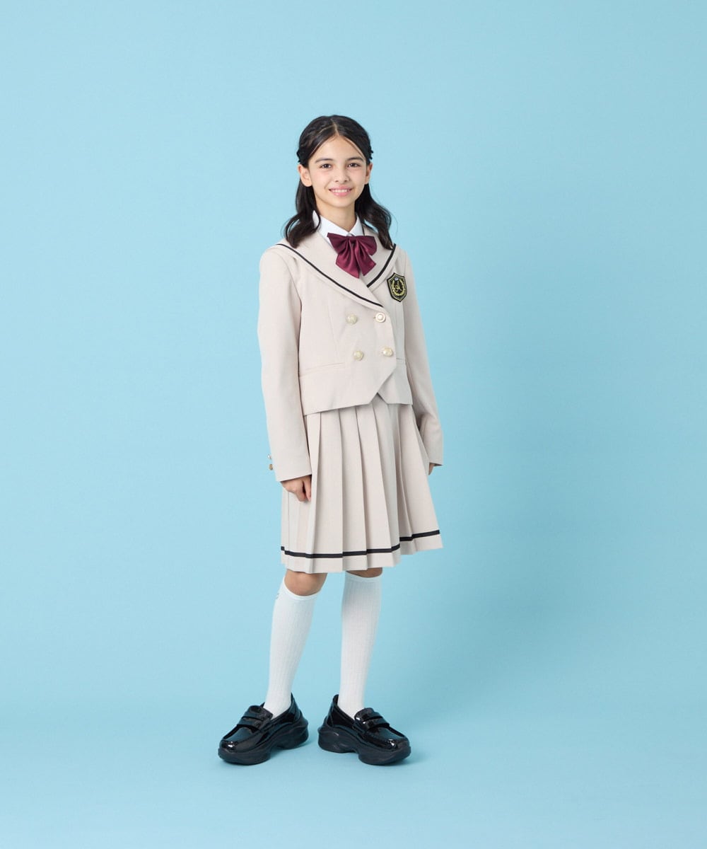 KQHBG02059 a.v.v KIDS(アー・ヴェ・ヴェ) [150-160]卒服裾ラインプリーツスカート ベージュ