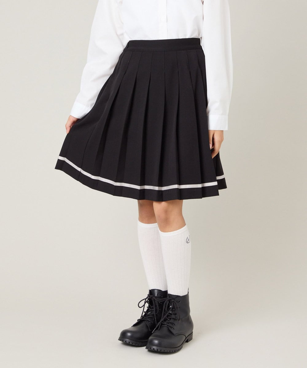 KQHBG02059 a.v.v KIDS(アー・ヴェ・ヴェ) [150-160]卒服裾ラインプリーツスカート ブラック
