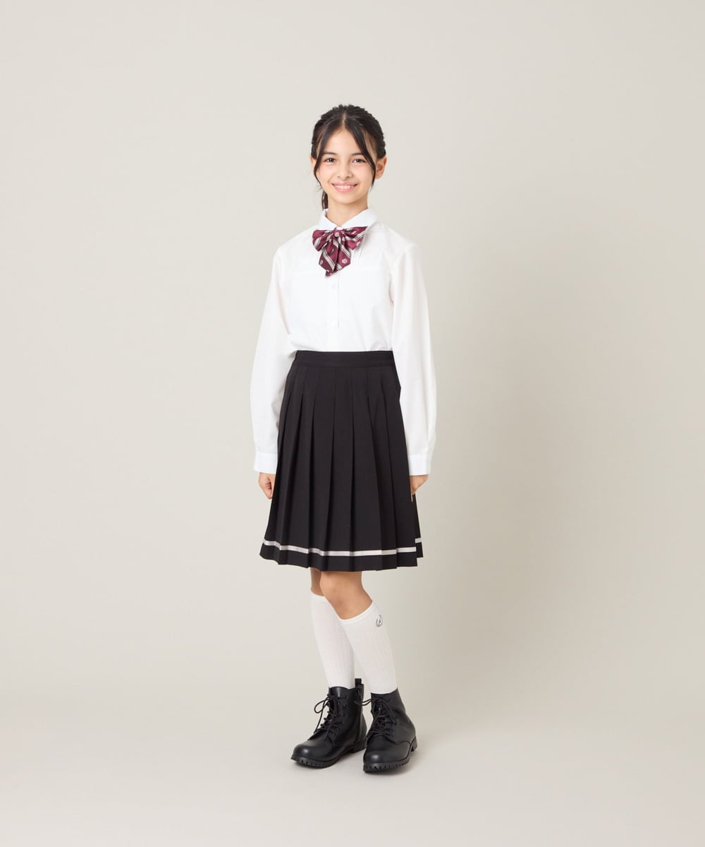 KQHBG02059 a.v.v KIDS(アー・ヴェ・ヴェ) [150-160]卒服裾ラインプリーツスカート ブラック