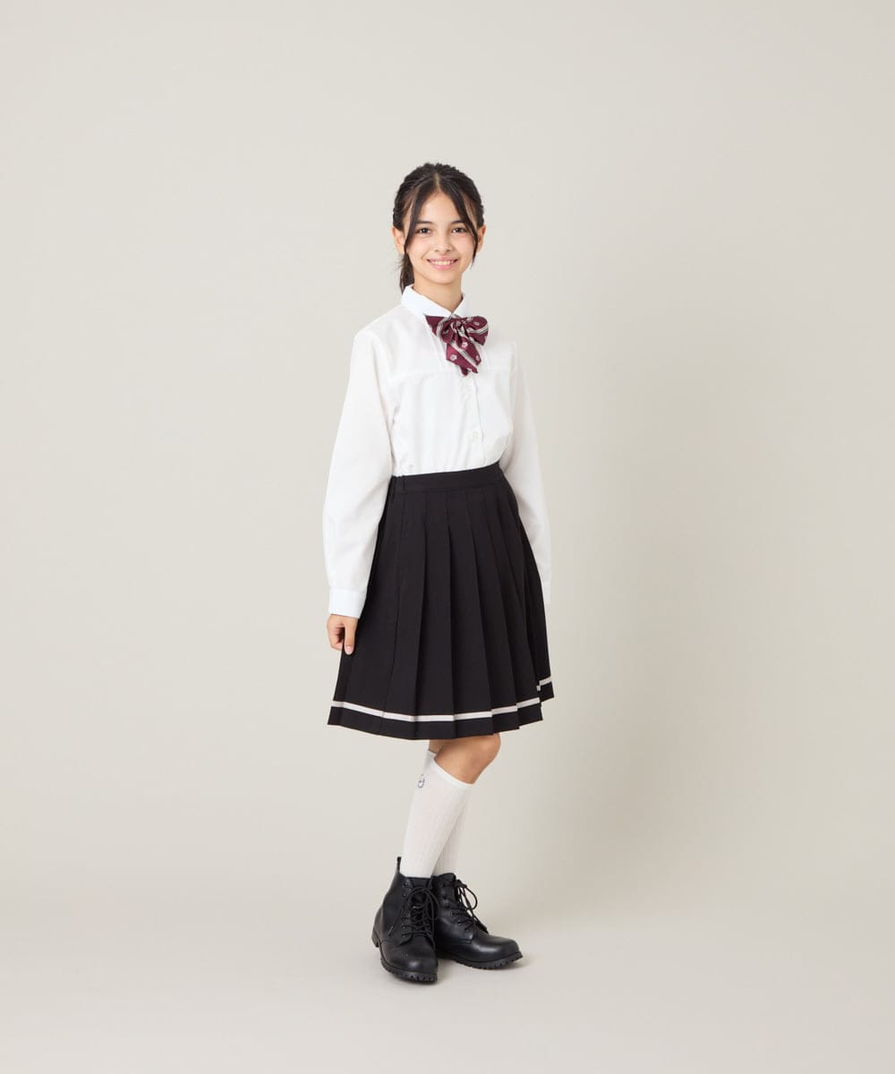 KQHBG02059 a.v.v KIDS(アー・ヴェ・ヴェ) [150-160]卒服裾ラインプリーツスカート ブラック