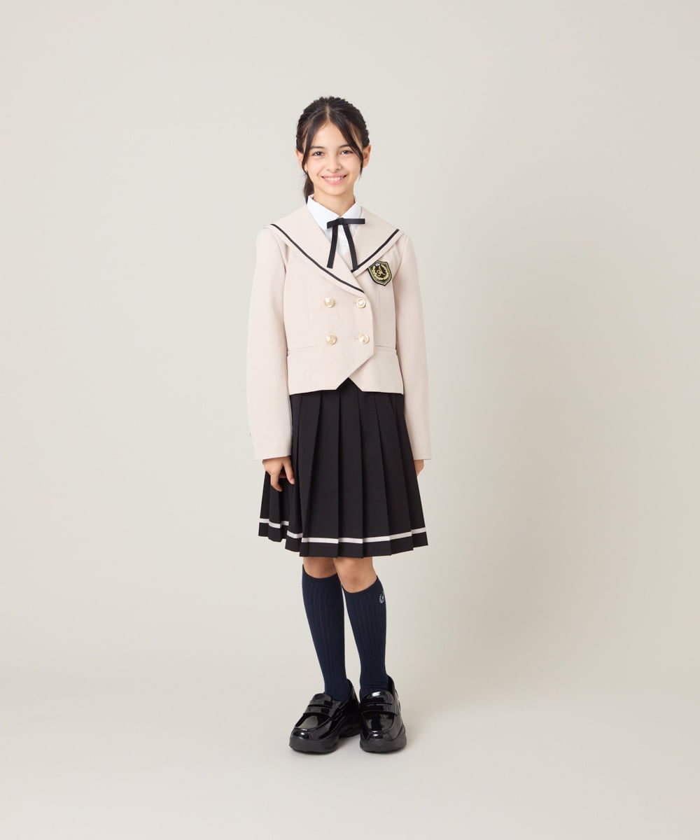 KQHBG02059 a.v.v KIDS(アー・ヴェ・ヴェ) [150-160]卒服裾ラインプリーツスカート ブラック