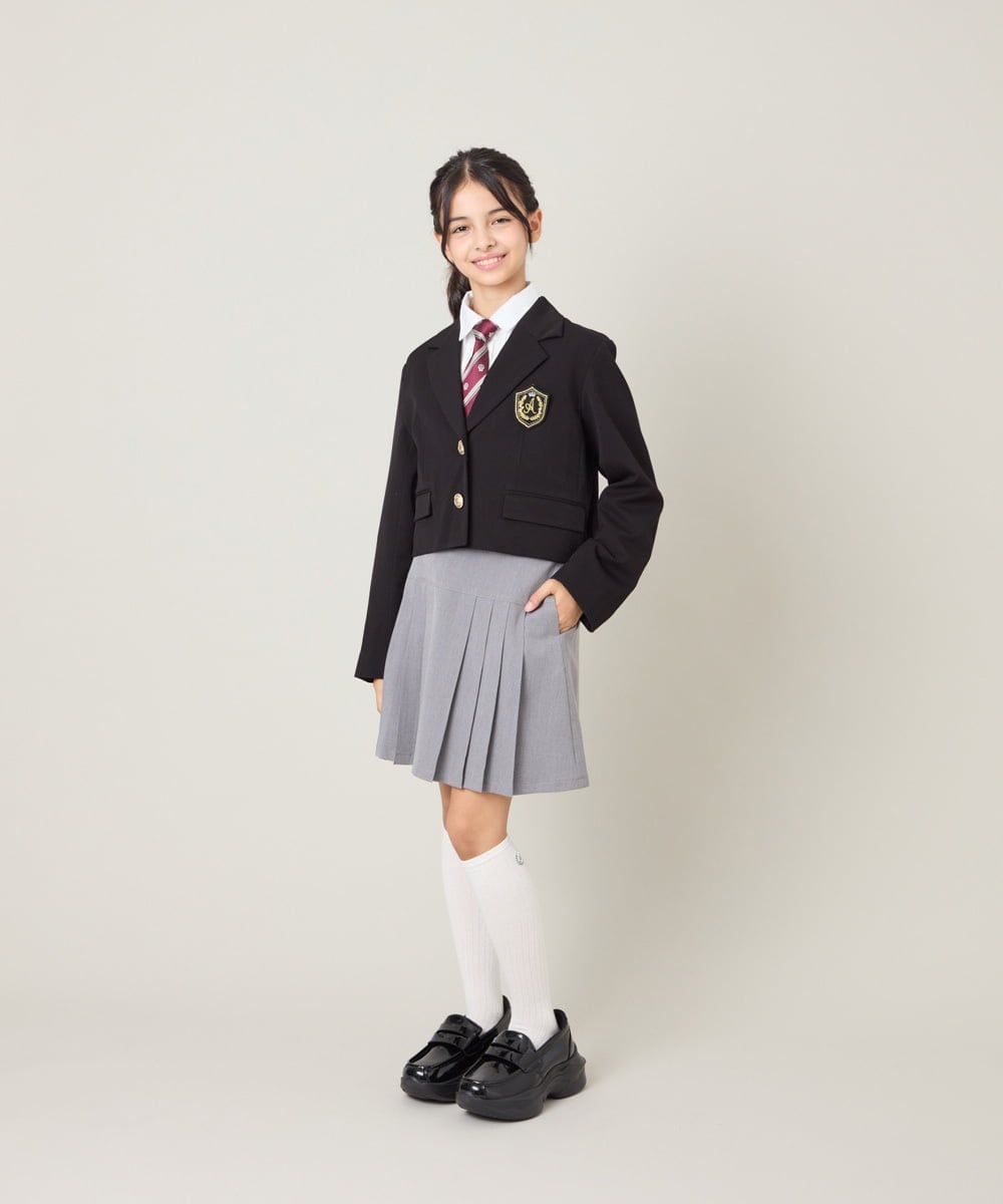 KQHBG03059 a.v.v KIDS(アー・ヴェ・ヴェ) [150-160]卒服フロントプリーツ台形スカート ライトグレー