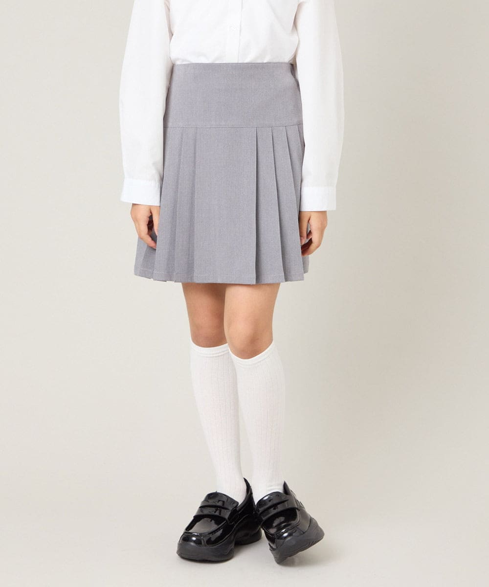 KQHBG03059 a.v.v KIDS(アー・ヴェ・ヴェ) [150-160]卒服フロントプリーツ台形スカート ライトグレー