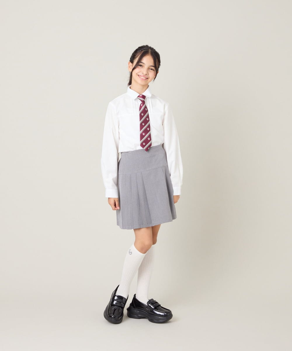 KQHBG03059 a.v.v KIDS(アー・ヴェ・ヴェ) [150-160]卒服フロントプリーツ台形スカート ライトグレー