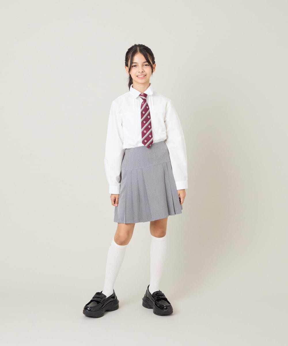 KQHBG03059 a.v.v KIDS(アー・ヴェ・ヴェ) [150-160]卒服フロントプリーツ台形スカート ライトグレー