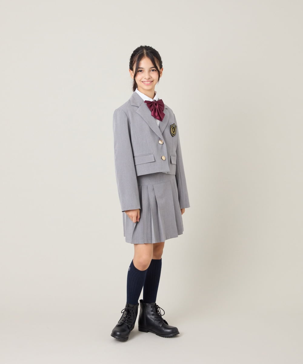 KQHBG03059 a.v.v KIDS(アー・ヴェ・ヴェ) [150-160]卒服フロントプリーツ台形スカート ライトグレー