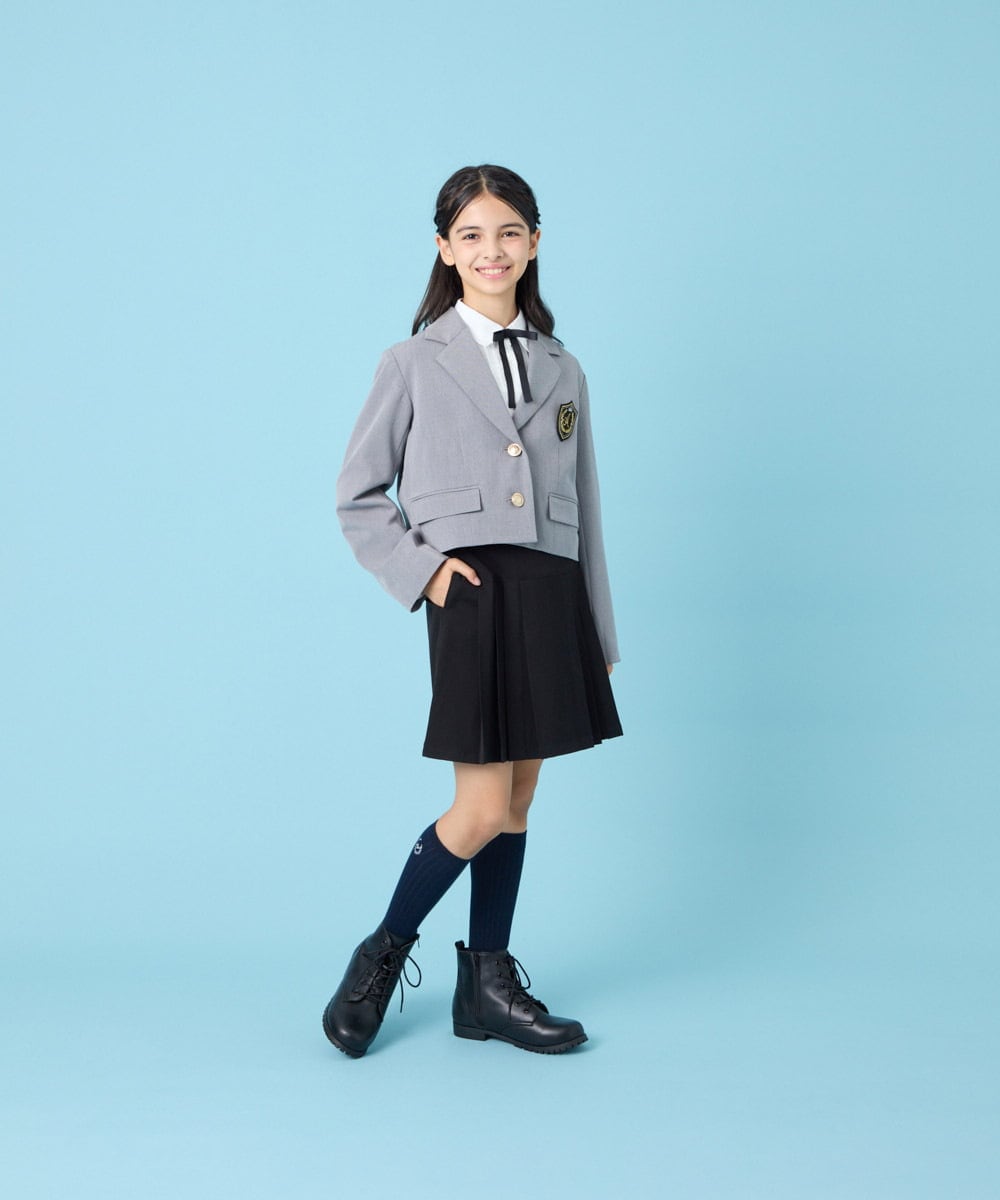 KQHBG03059 a.v.v KIDS(アー・ヴェ・ヴェ) [150-160]卒服フロントプリーツ台形スカート ブラック