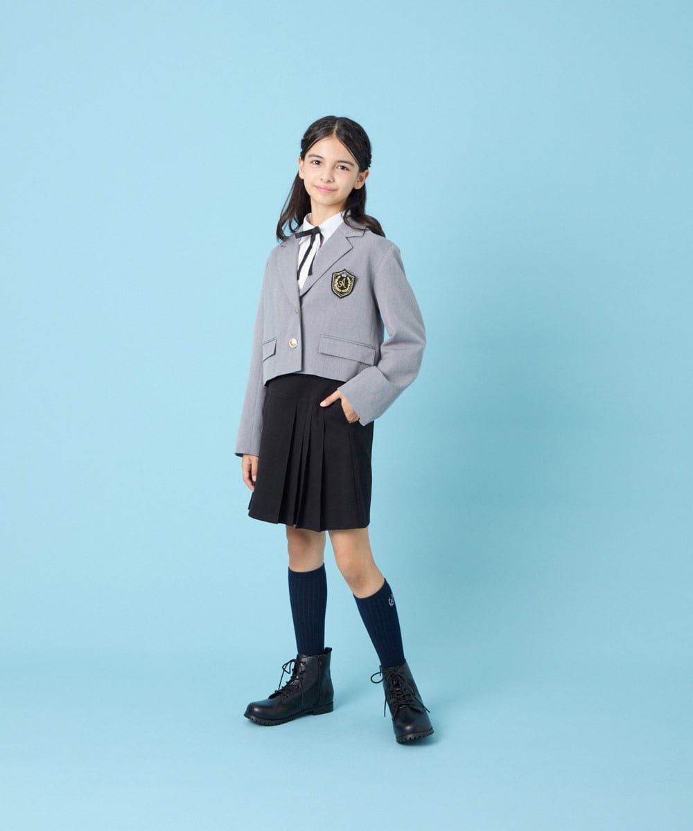 KQHBG03059 a.v.v KIDS(アー・ヴェ・ヴェ) [150-160]卒服フロントプリーツ台形スカート ブラック
