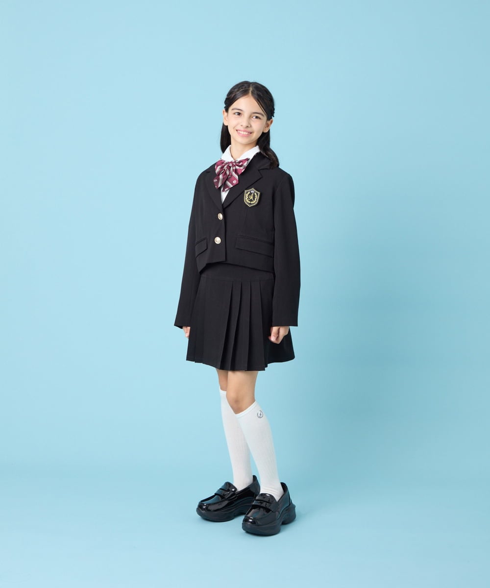 KQHBG03059 a.v.v KIDS(アー・ヴェ・ヴェ) [150-160]卒服フロントプリーツ台形スカート ブラック
