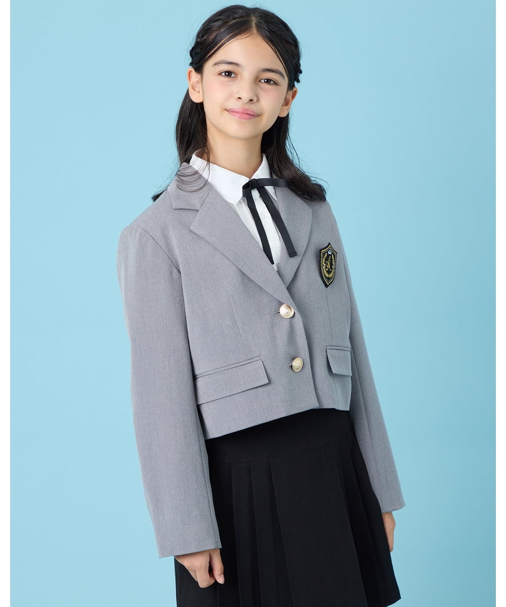 KQJBG03099 a.v.v KIDS(アー・ヴェ・ヴェ) [150-160]卒服ショートテーラードジャケット ライトグレー