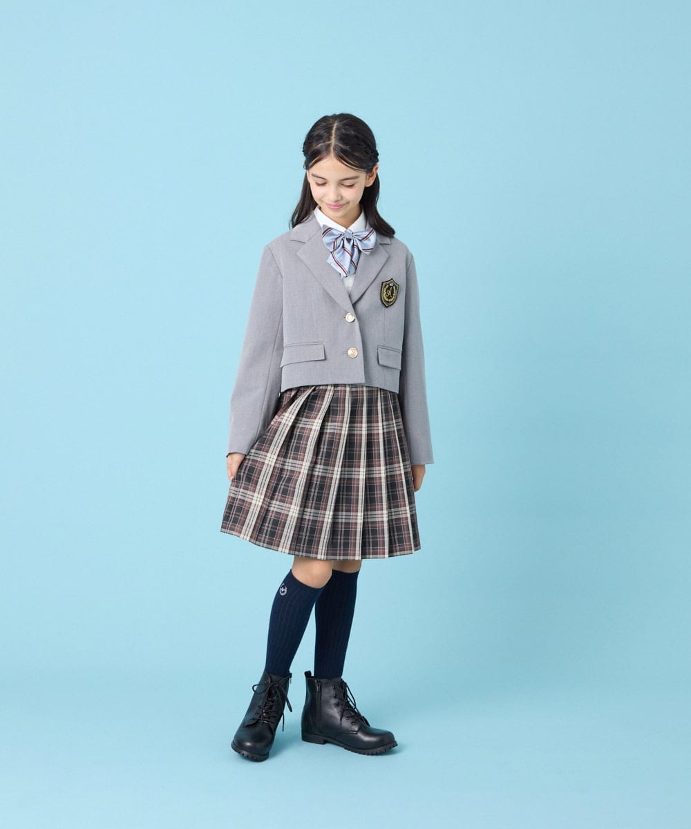KQJBG03099 a.v.v KIDS(アー・ヴェ・ヴェ) [150-160]卒服ショートテーラードジャケット ライトグレー