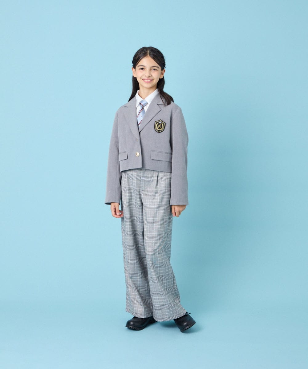 KQJBG03099 a.v.v KIDS(アー・ヴェ・ヴェ) [150-160]卒服ショートテーラードジャケット ライトグレー