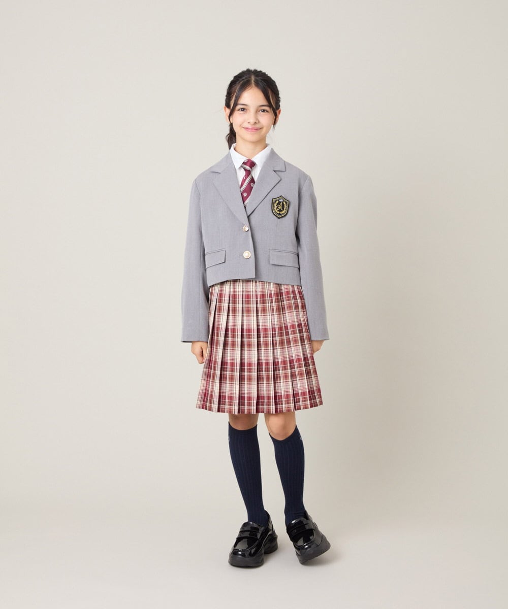 KQJBG03099 a.v.v KIDS(アー・ヴェ・ヴェ) [150-160]卒服ショートテーラードジャケット ライトグレー