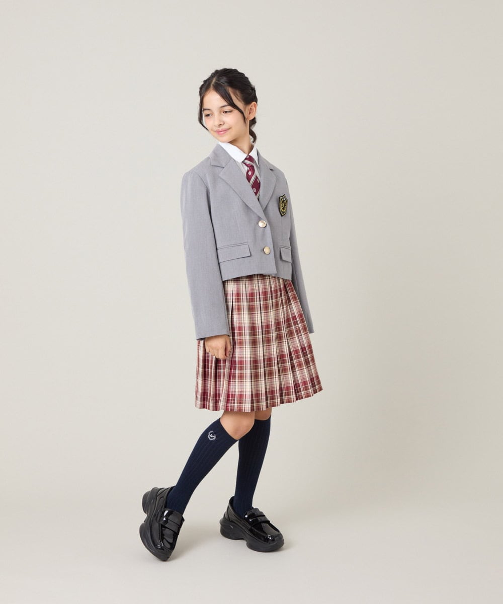 KQJBG03099 a.v.v KIDS(アー・ヴェ・ヴェ) [150-160]卒服ショートテーラードジャケット ライトグレー