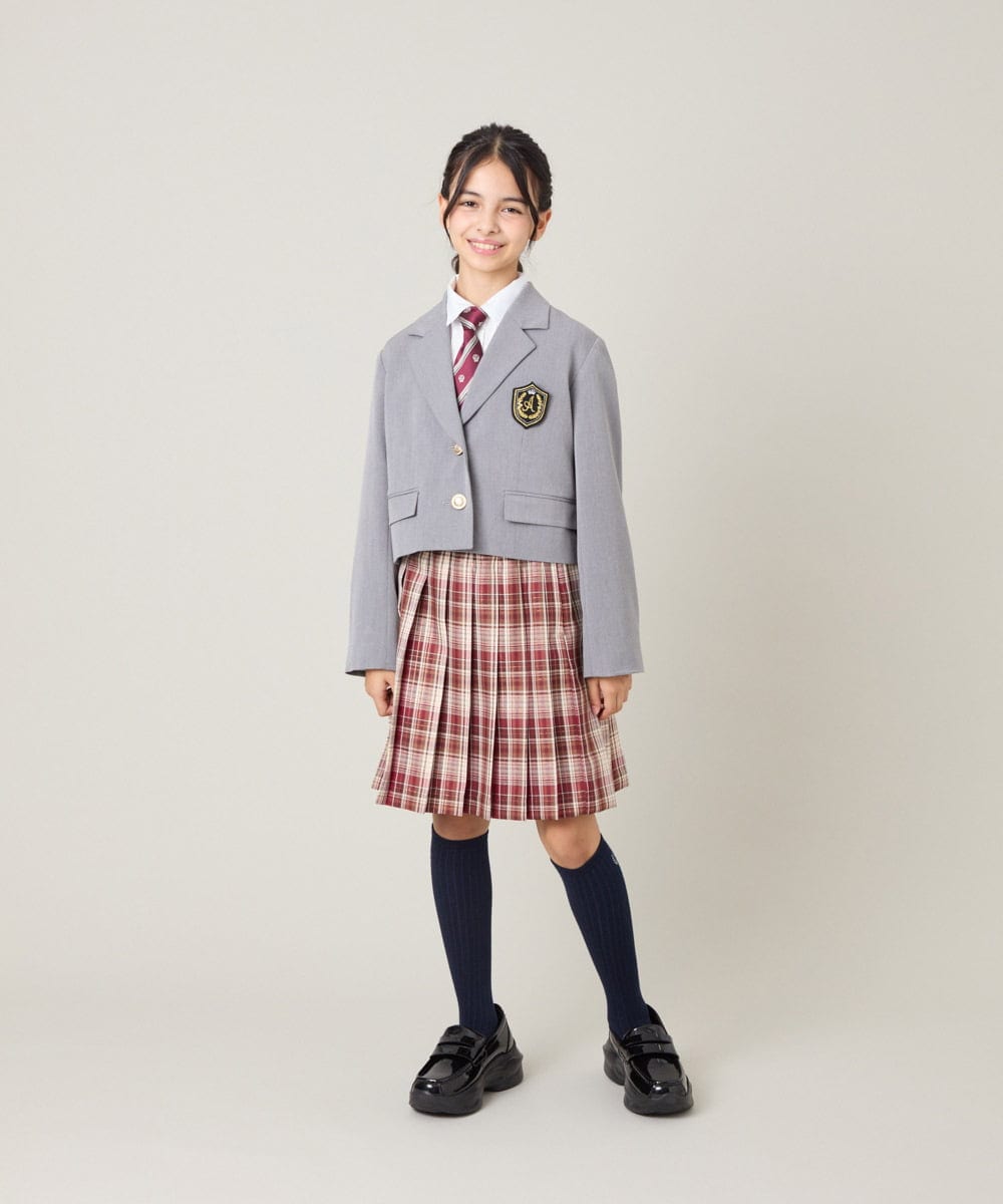 KQJBG03099 a.v.v KIDS(アー・ヴェ・ヴェ) [150-160]卒服ショートテーラードジャケット ライトグレー