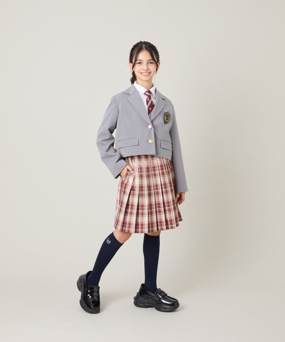 KQJBG03099 a.v.v KIDS(アー・ヴェ・ヴェ) [150-160]卒服ショートテーラードジャケット ライトグレー