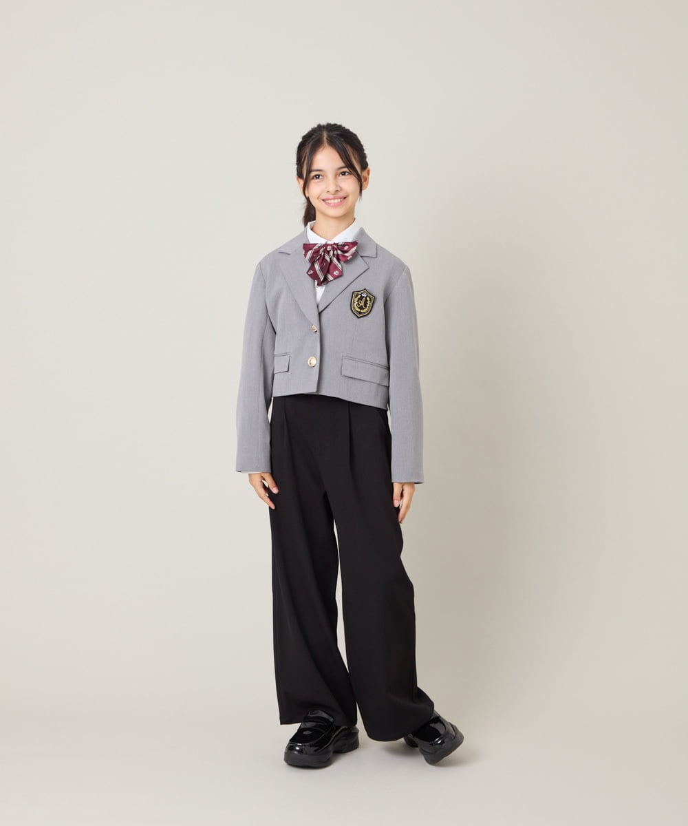 KQJBG03099 a.v.v KIDS(アー・ヴェ・ヴェ) [150-160]卒服ショートテーラードジャケット ライトグレー