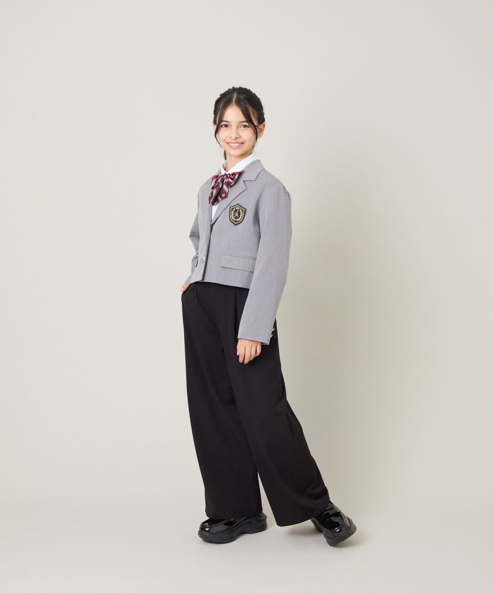 KQJBG03099 a.v.v KIDS(アー・ヴェ・ヴェ) [150-160]卒服ショートテーラードジャケット ライトグレー