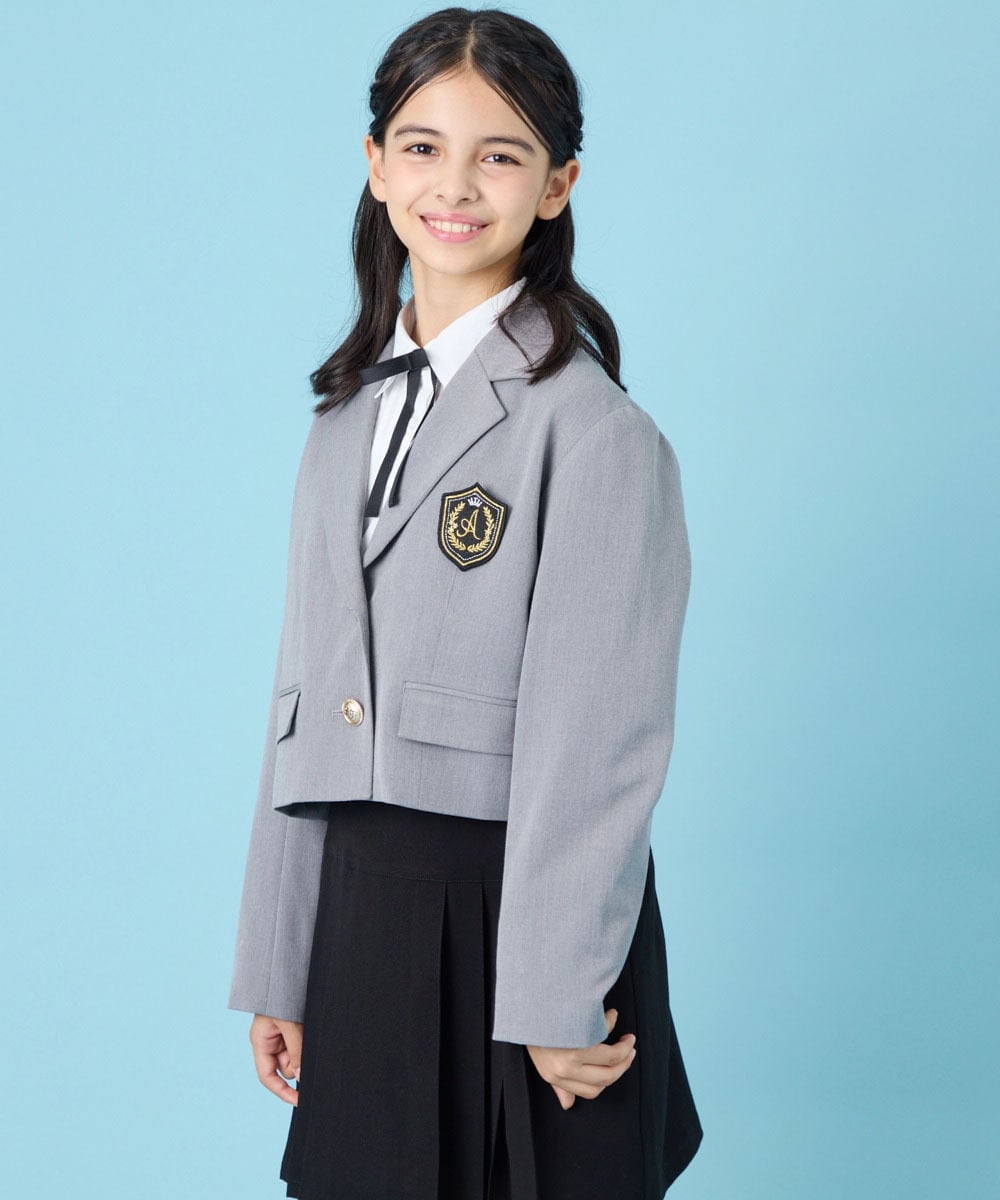 KQJBG03099 a.v.v KIDS(アー・ヴェ・ヴェ) [150-160]卒服ショートテーラードジャケット ライトグレー