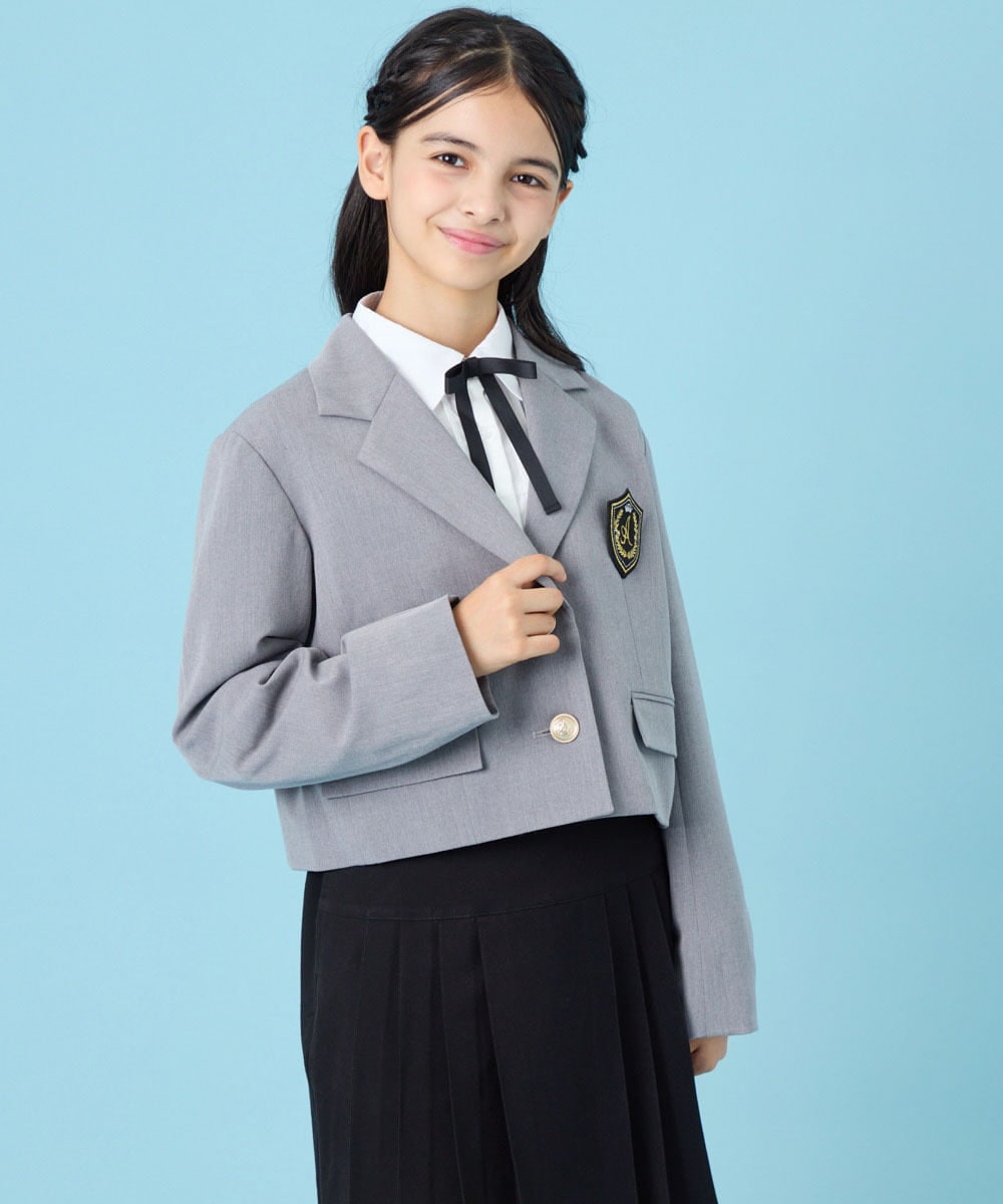 KQJBG03099 a.v.v KIDS(アー・ヴェ・ヴェ) [150-160]卒服ショートテーラードジャケット ライトグレー