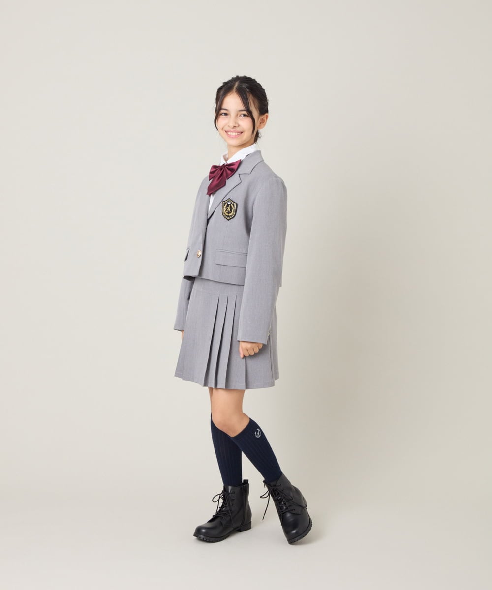 KQJBG03099 a.v.v KIDS(アー・ヴェ・ヴェ) [150-160]卒服ショートテーラードジャケット ライトグレー